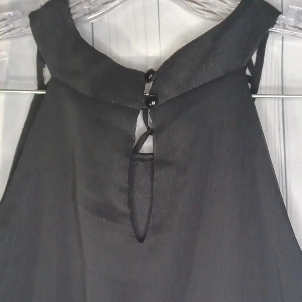 No Boundaries Sleeveless Halter Style Chiffon black dress - Picture 5 of 5